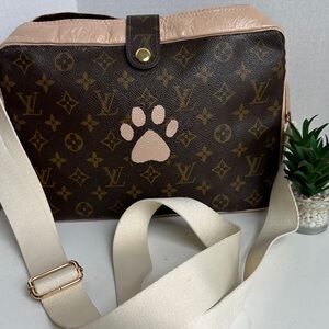Customized 
Louis Vuitton Monogram Crossbody with missing strap 
12” x 9” x 3”